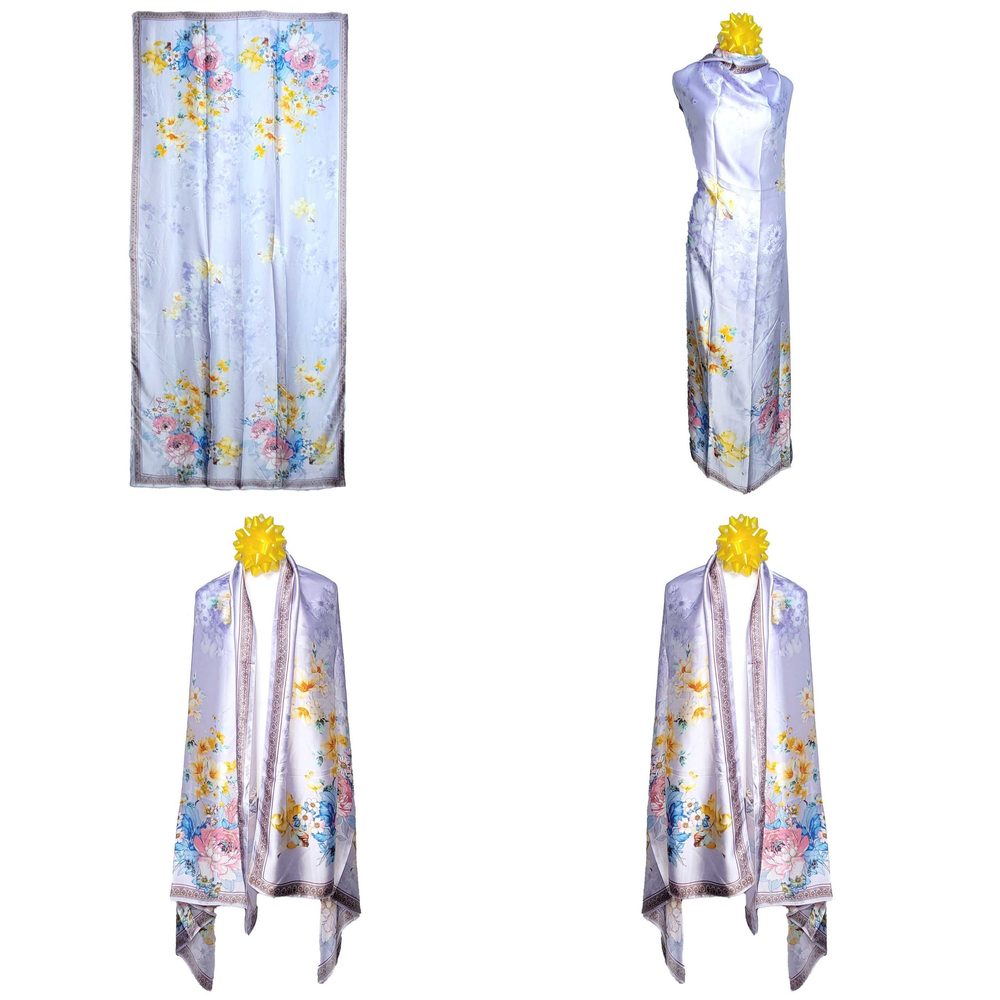 NWT Long Soft Scarf 35"x70" Rectangle Silk Feeling 100% Shawl Wrap 02301 - Picture 1 of 7